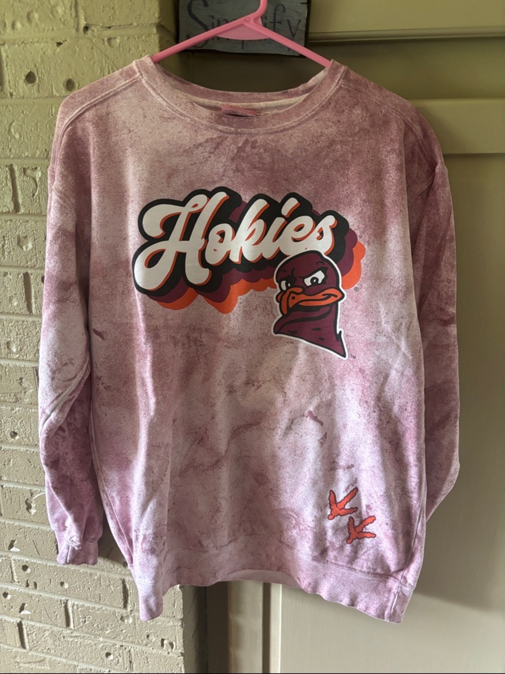 Comfort Colors Pink Tie-Dye Hokies Graphic Crewneck